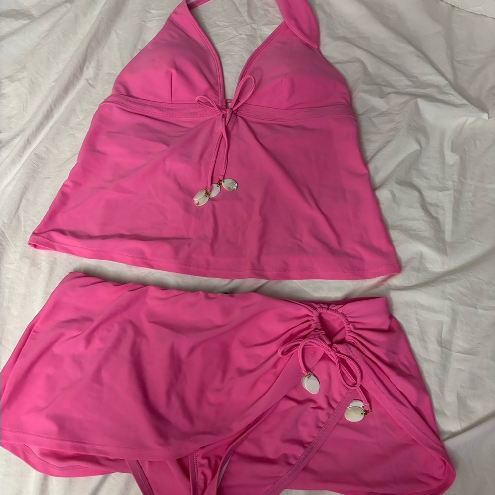 Chaps Pink Halter Bikini Set